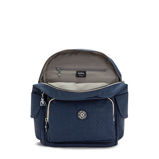 Kipling City Pack Medium Printed Sırt Çantaları Mavi | TR 1410KO